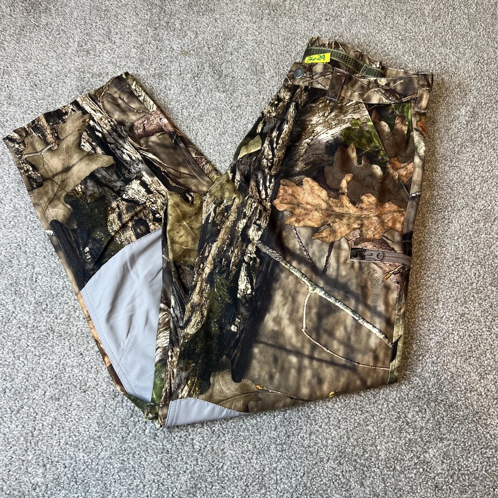 Heybo Pants Mens 36x34 Camo Hunting Outdoor Reinforced Knees‎ Pockets Mossy Oak